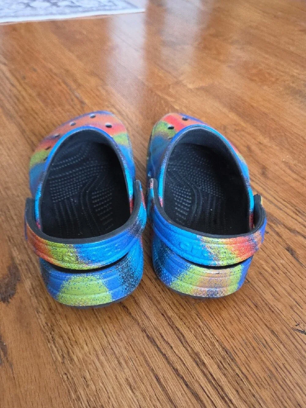 CROCS Kids Blue with Multi Cokor Splash Slip-On Clogs